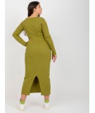Kasdienė plus size dydžio suknelė Fancy (alyvuogių žalios spalvos)